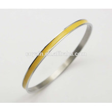 316L Stainless steel thin yellow enamel bangle bracelets
